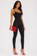 Girls Night Out Black Ribbed Jumpsuit