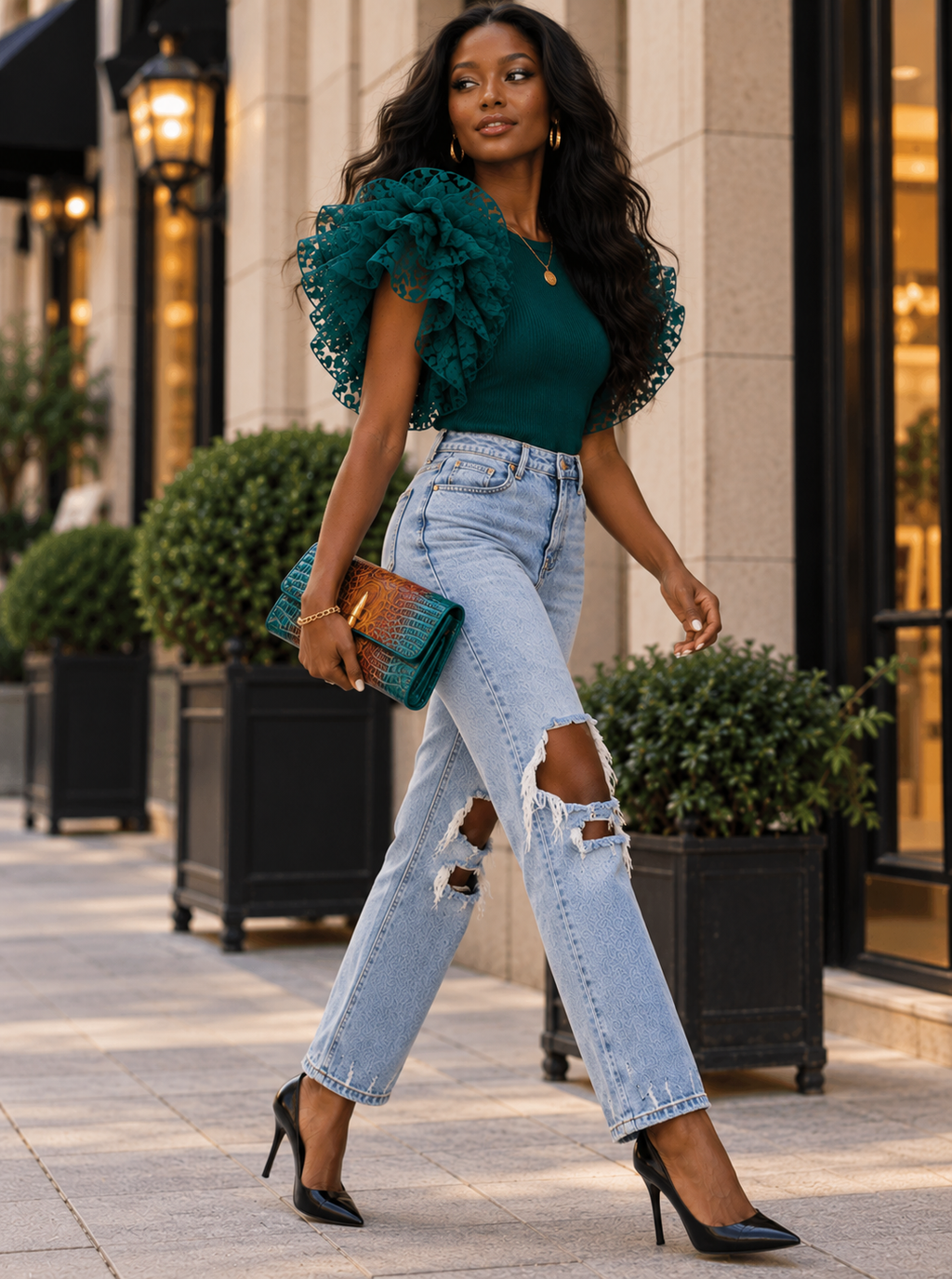 Sandra Ruffled Top