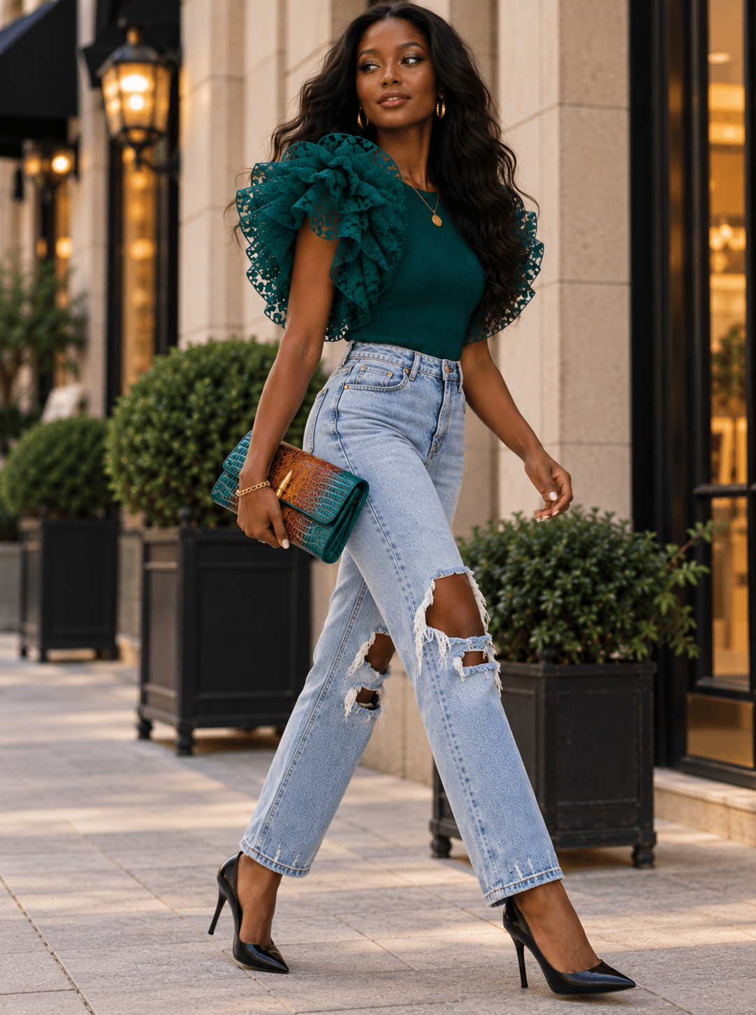 Sandra Ruffled Top