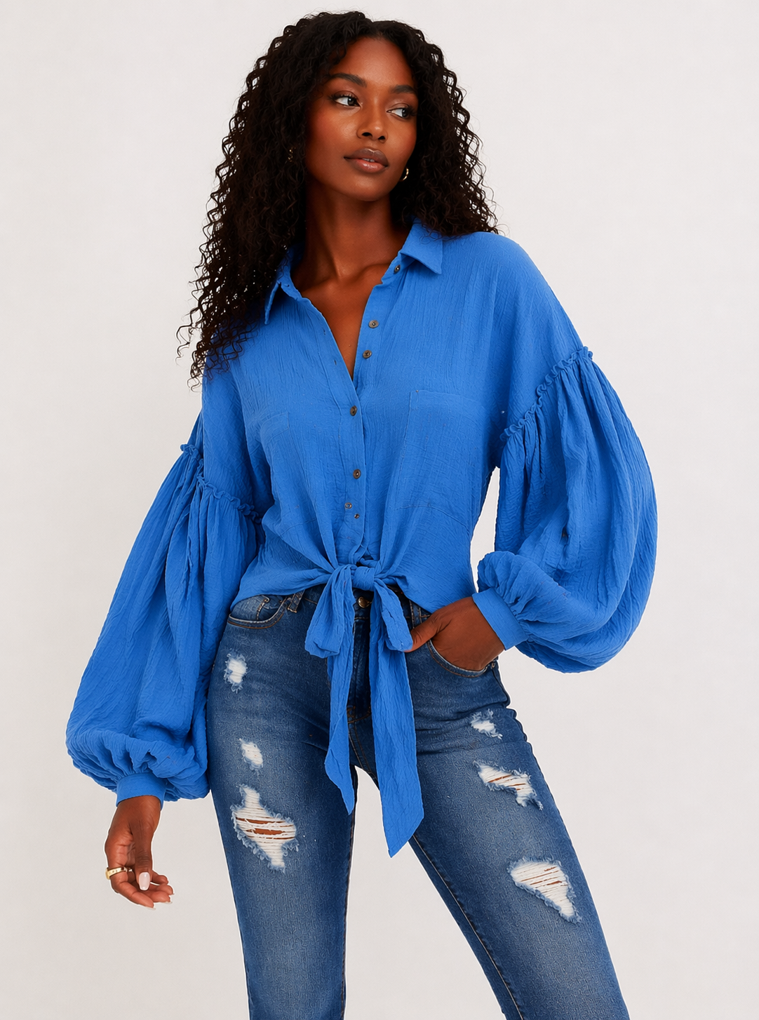 Blue Fab Doll Blouse
