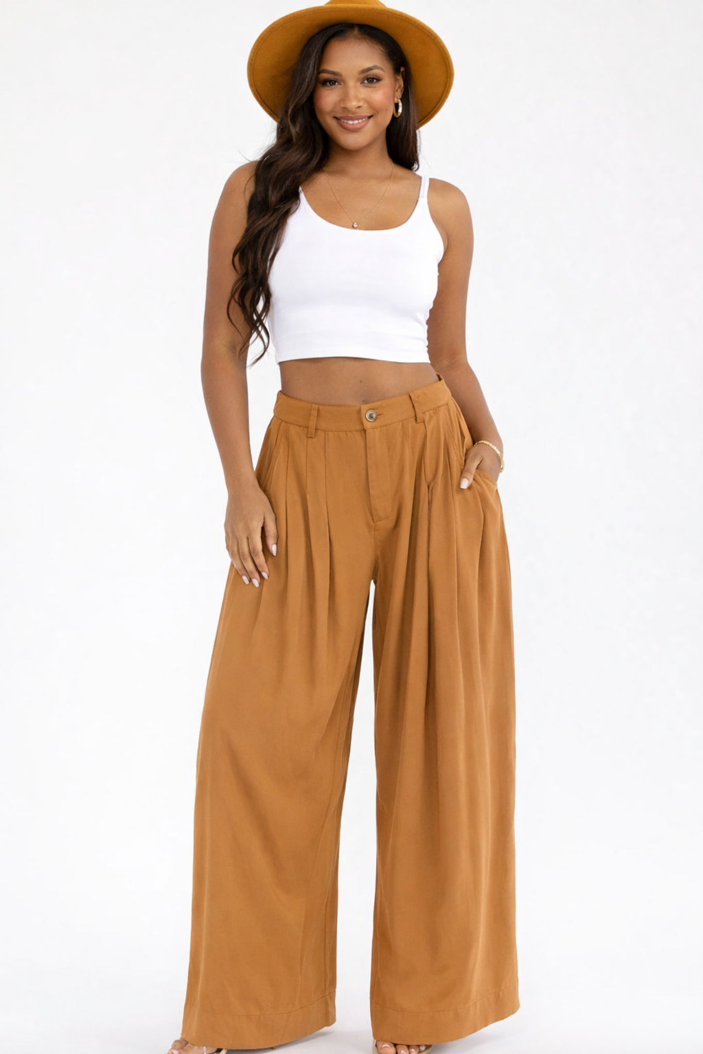 Gia Khaki Plazzo Pants