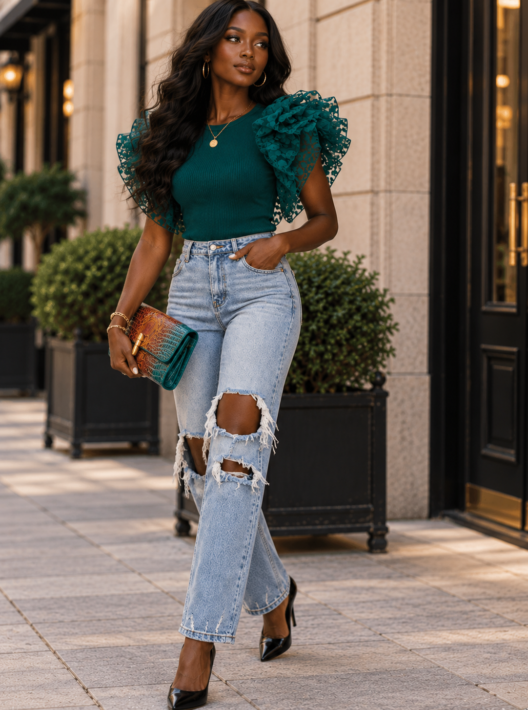Sandra Ruffled Top