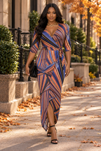 Reina Abstract Wrap Dress