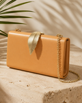 Leaf Me Alone Clutch - Sand