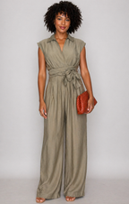 Teyana Olive Linen Jumpsuit