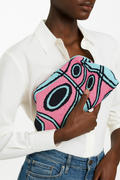 Teal Abstract Clutch