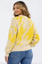 Abstract Quilted Sweater