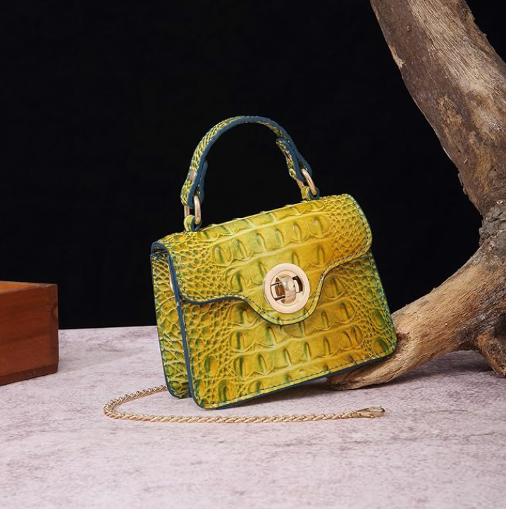 Gracie Yellow Croc Messenger