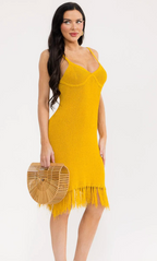 Yellow Fringe Gina Dress