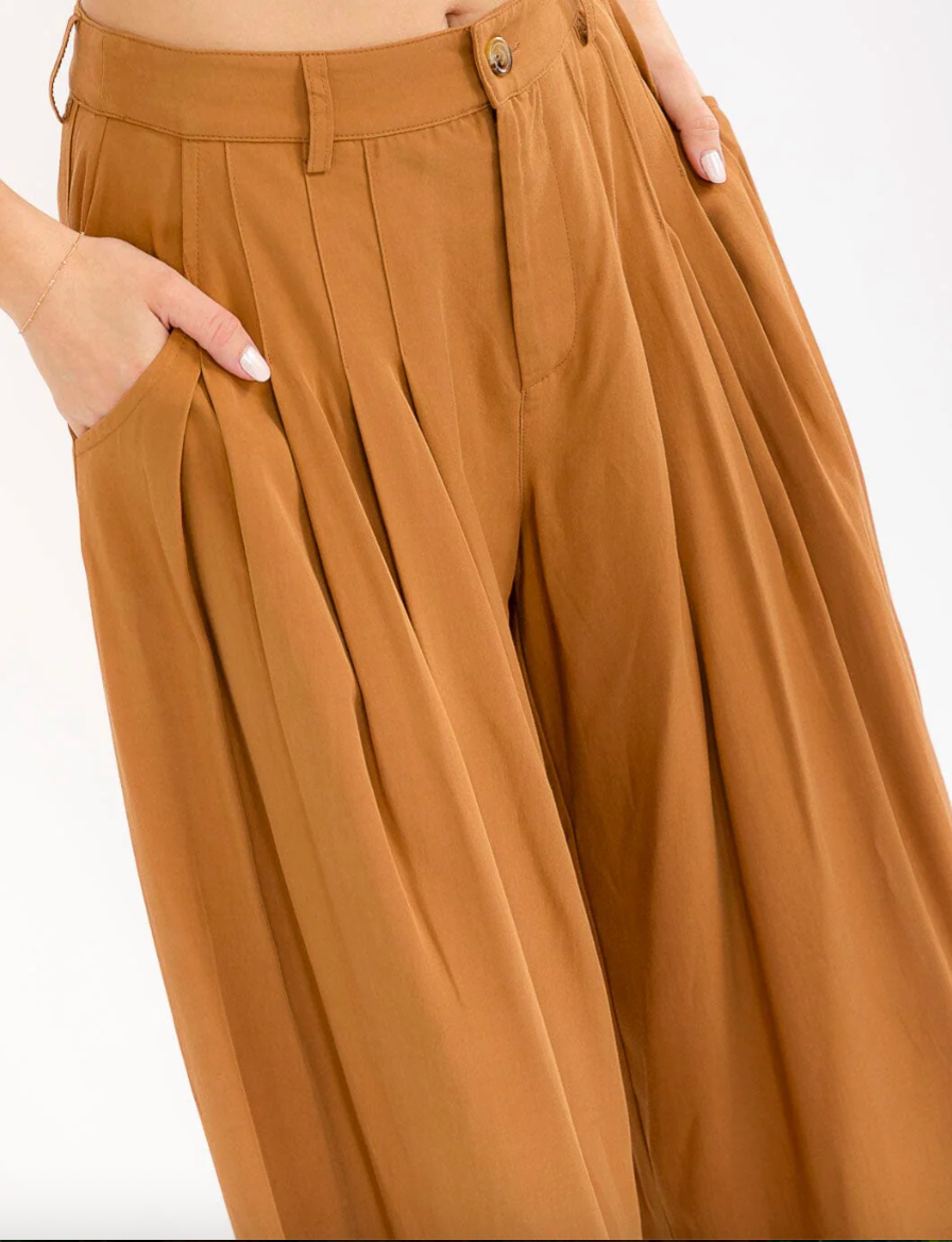 Gia Khaki Plazzo Pants