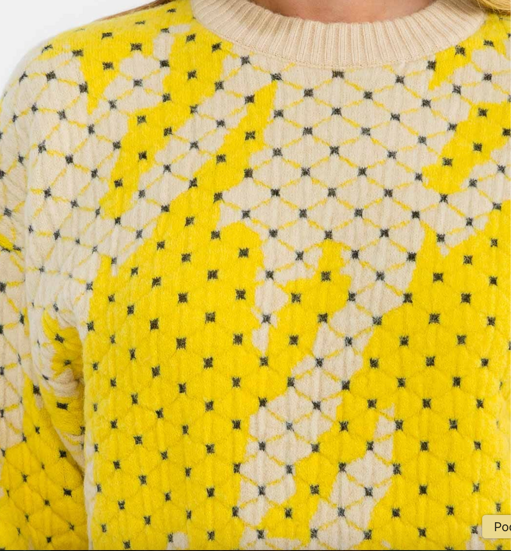 Abstract Quilted Sweater