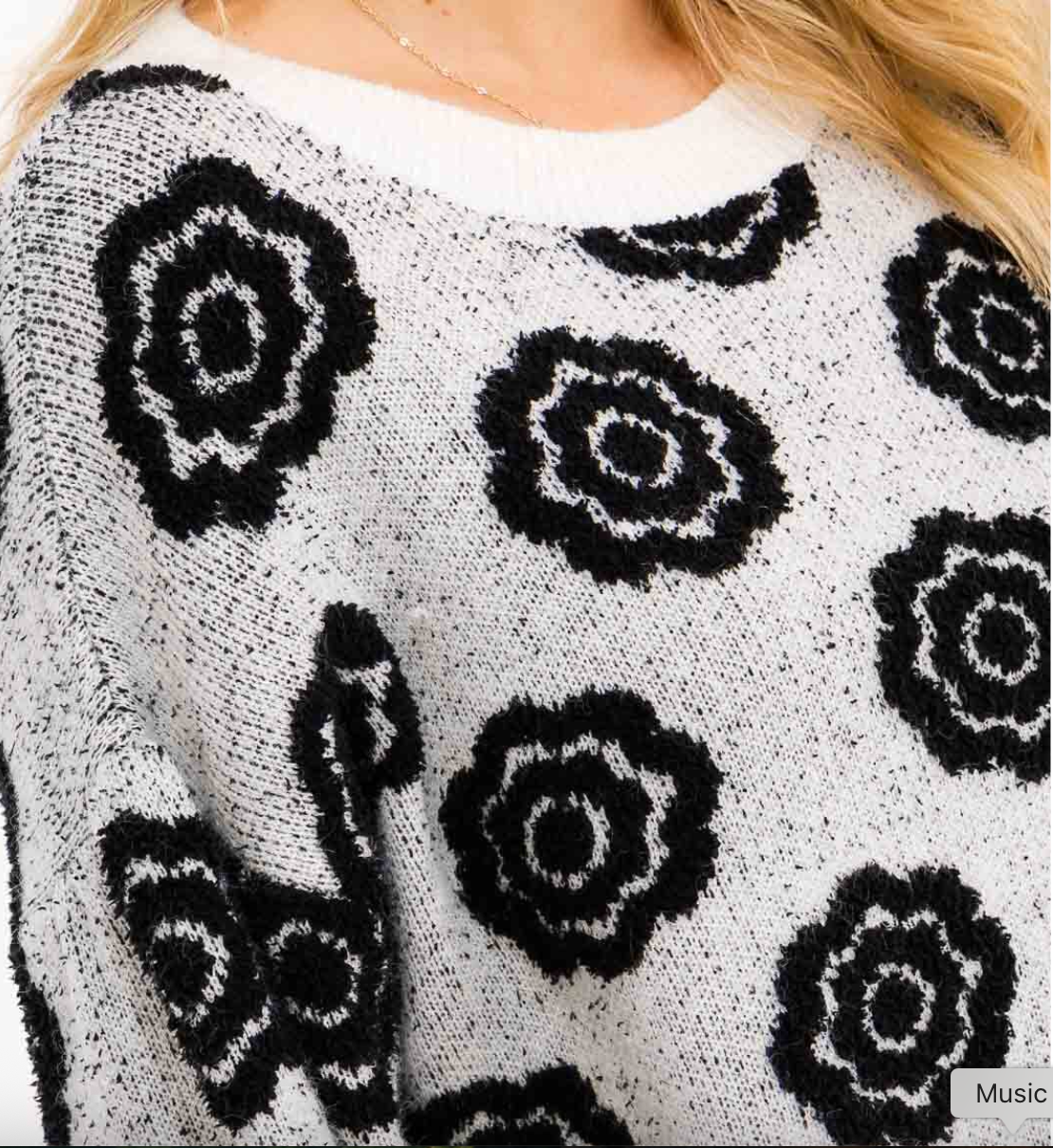 Floral Knitted Sweater