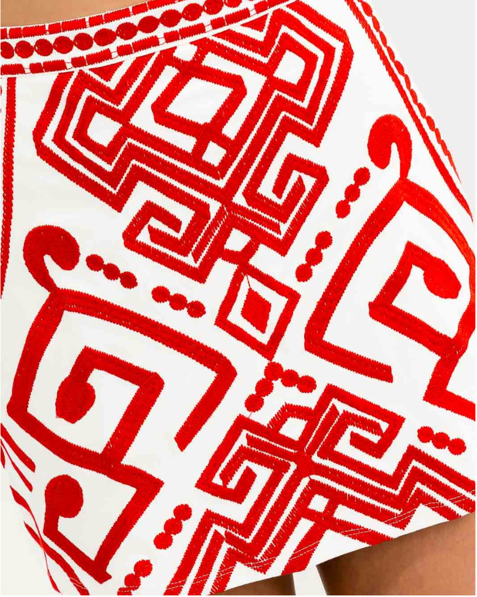 Aztec Embroidered Skirt