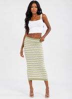 Kia Olive Knitted Skirt