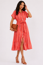 Salmon Woven Maxi Dress