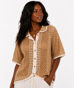 Miami Vice Khaki Crotchet Shirt
