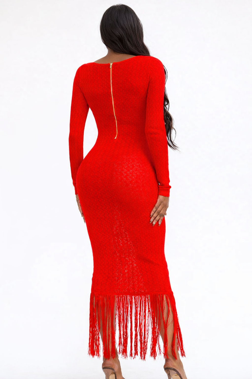 Be Mine Knitted Fringe Dress