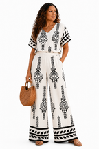 White Tricia Linen Pants Set