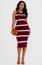 Wine Down Knitted Dress