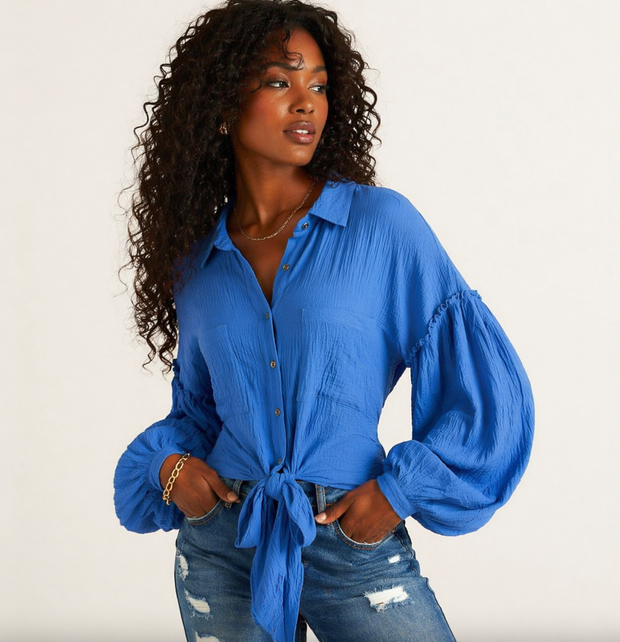Blue Fab Doll Blouse