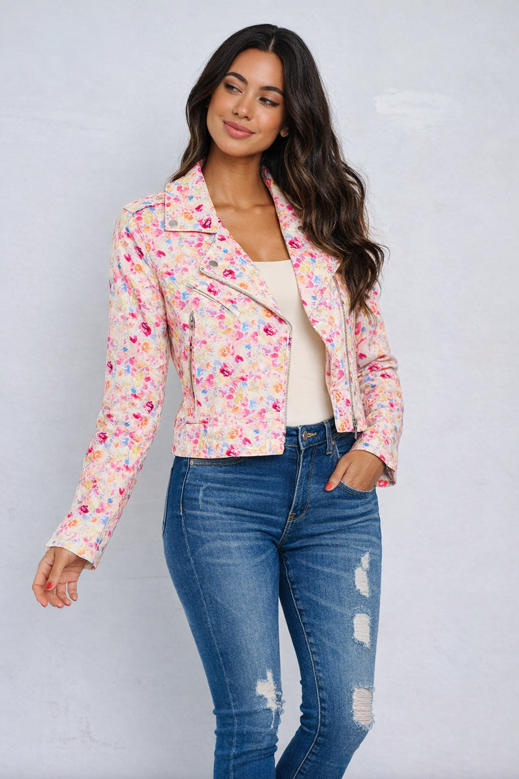 Jessica Linen Moto Jacket
