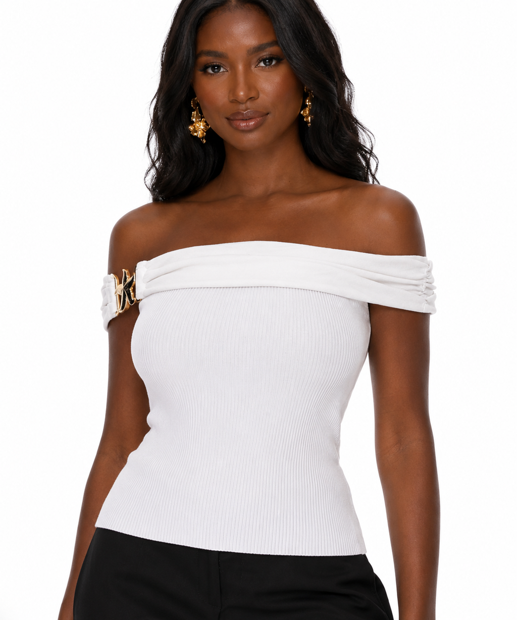 Annabel White Off The Shoulder Top