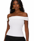 Annabel White Off The Shoulder Top