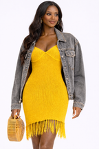 Yellow Fringe Gina Dress