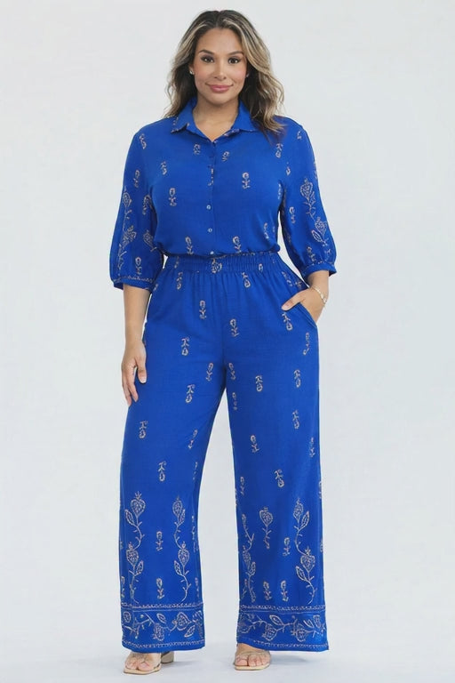 Blue Long Pants Set
